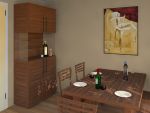 Esszimmer in amerikanischen Nussbaum furniert